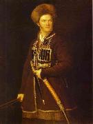 Aleksander Orlowski Self-portrait in Cossack's dress. France oil painting artist